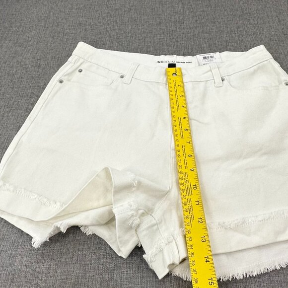 NEW! INC Denim Cuffed Shorts Off White/ Polar Wash High Rise Sz 14 Msrp: $59.50 - Picture 4 of 10